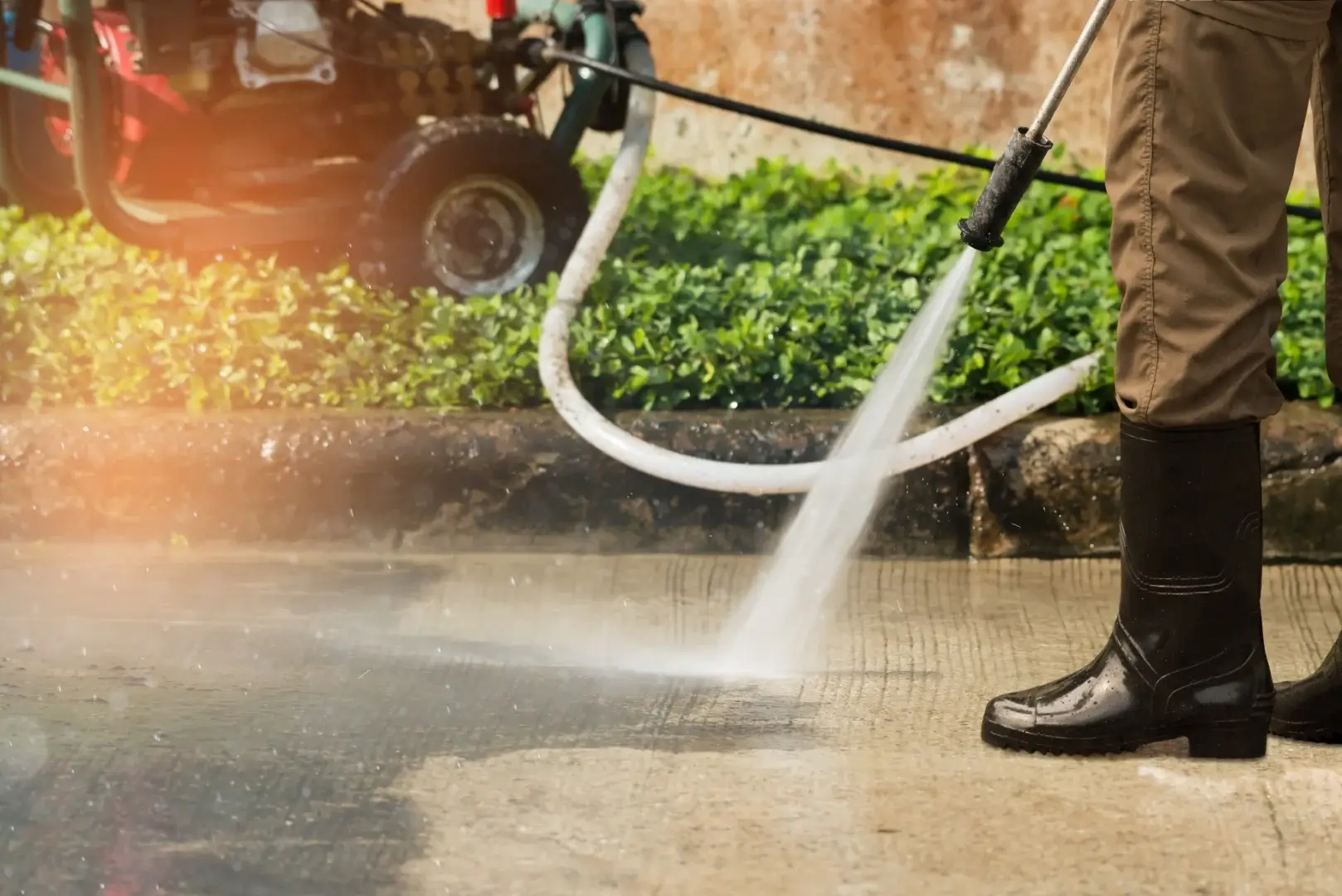 Driveway and sidewalk cleaning by Walden Window and Pressure Washing in Indianapolis