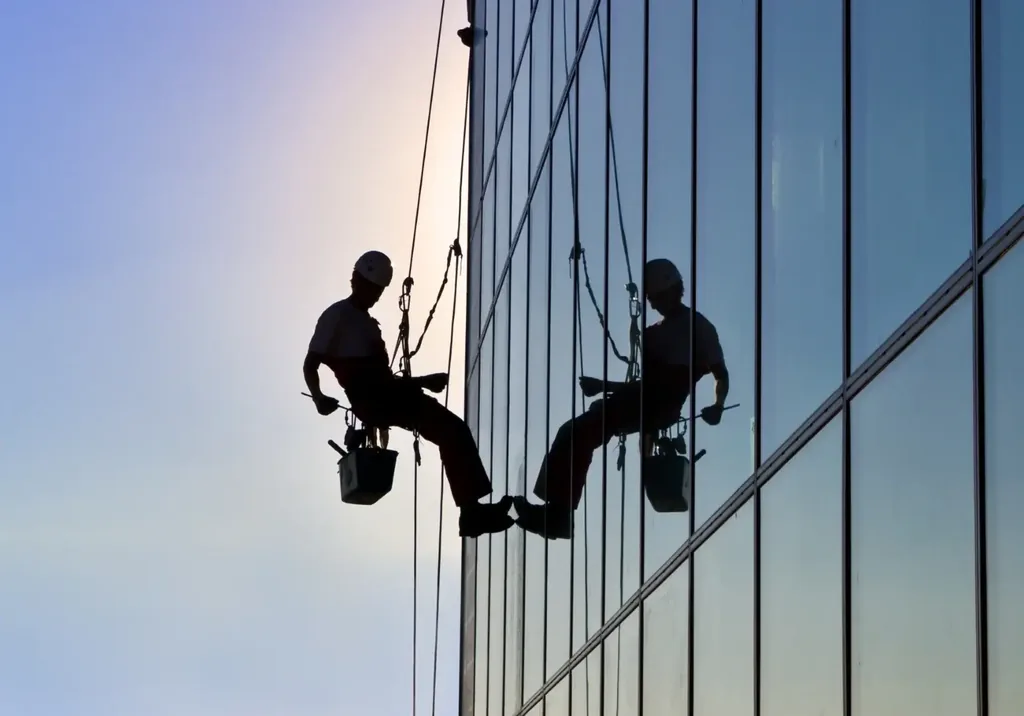 High rise window cleaning by Walden Window and Pressure Washing in Indianapolis