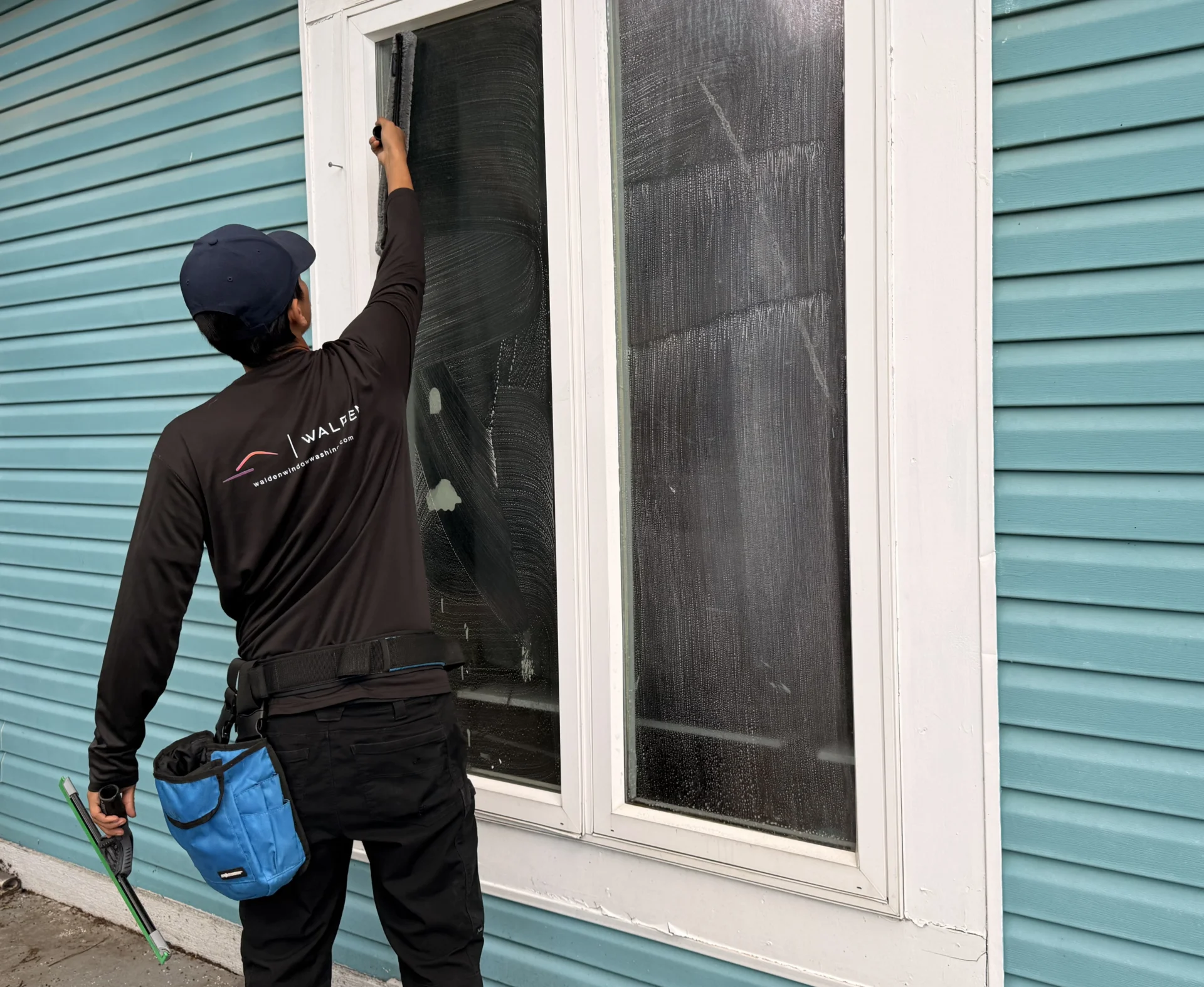 Professional cleaning of commercial and industrial windows.